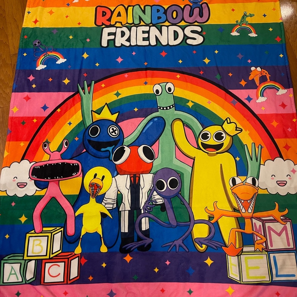 RAINBOW FRIENDS -super cozy comfy blanket/throw
